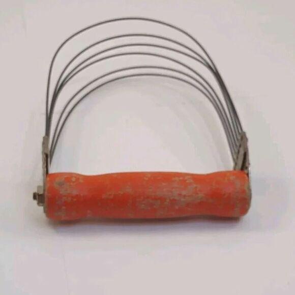 Androck Orange Wood Handle Dough Blender Flour Cutter Farmhouse Decor Kitchen - Picture 6 of 9